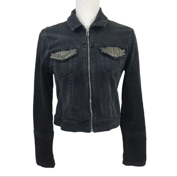 Levi's Sequin Cropped Trucker Denim Jacket M - Picture 3 of 7